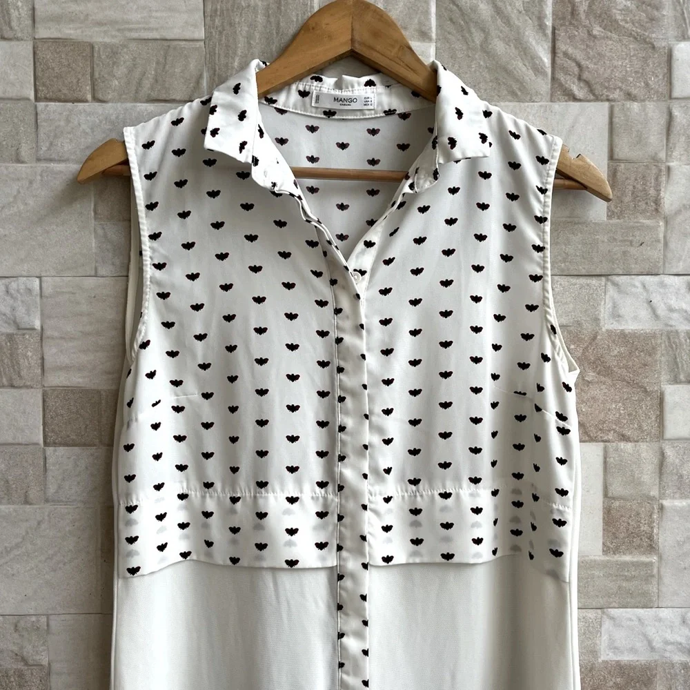 Knee length buttoned down georgette shirt dress - Picture 2 of 5